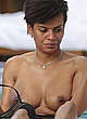Georgette Eto'o caught topless on the beach pics