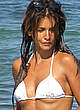 Monica Cruz in white bikini on the beach pics