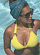 Preeya Kalidas in yellow bikini poolside pics pics