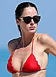 Nicole Trunfio sexy in red bikini on a beach pics