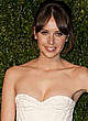Felicity Jones slight cleavage in white dress pics