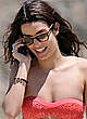 Tonia Sotiropoulou in red bikini on the beach pics