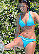 Lucy Mecklenburgh in blue bikini poolside shots pics