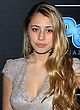 Lia Marie Johnson cleavy & leggy in a gray gown pics