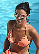 Lucy Mecklenburgh in orange bikini poolside pics