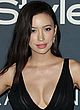 Christian Serratos busty in a low-cut black gown pics