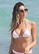 Jasmine Tosh in white bikini on a beach pics