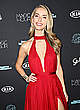Olivia Jordan sexy posing in red dress pics