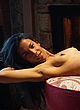 Danay Garcia posing nude at a wooden lodge pics