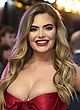 Megan Barton busty in a low-cut red gown pics
