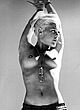 Pink topless in black & white pics