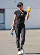 Lori Harvey wore all-black workout gear pics