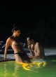 Cumelen Sanz topless by the pool at night pics