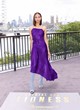 Zoe Saldana elegant in purple dress pics