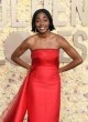 Ayo Edebiri in a striking red gown pics