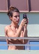 Elisabetta Canalis topless on a balcony in miami pics
