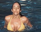 Lacey Chabert wet & shows cleavage in bikini videos