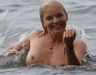 Sheryl Lee swimming topless in lake videos