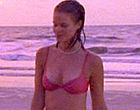 Joelle Carter sexy pink bikini on beach videos