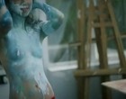 Lena Lapres topless playing with paint videos