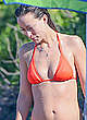 Olivia Wilde in orange bikini in hawaii pics