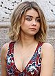 Sarah Hyland cleavy and upskirt on the set pics