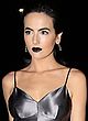 Camilla Belle busty in low-cut leather dress pics