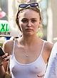 Lily-Rose Depp oops see-thru to tits outdoor pics