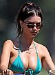 Emily Ratajkowski oops turquoise bikini nip-slip pics