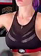 Eva Marie see through tank top in gym pics