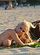 Ana Braga topless at the beach pics