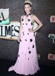 Millie Bobby Brown posing in light pink gown pics