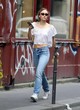 Lily-Rose Depp casual in crop top and jeans pics