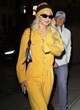 Gigi Hadid night out in yellow jumpsuit pics