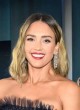 Jessica Alba posing in strapless blue gown pics