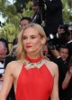 Diane Kruger posing in a big red gown pics