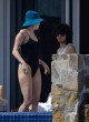 Miley Cyrus in black one piece with bf pics