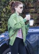 Kate Mara coffee run in black leggings pics
