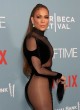 Jennifer Lopez posing in sexy black dress pics