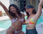 Victoria Justice denim shorts and bikini top videos